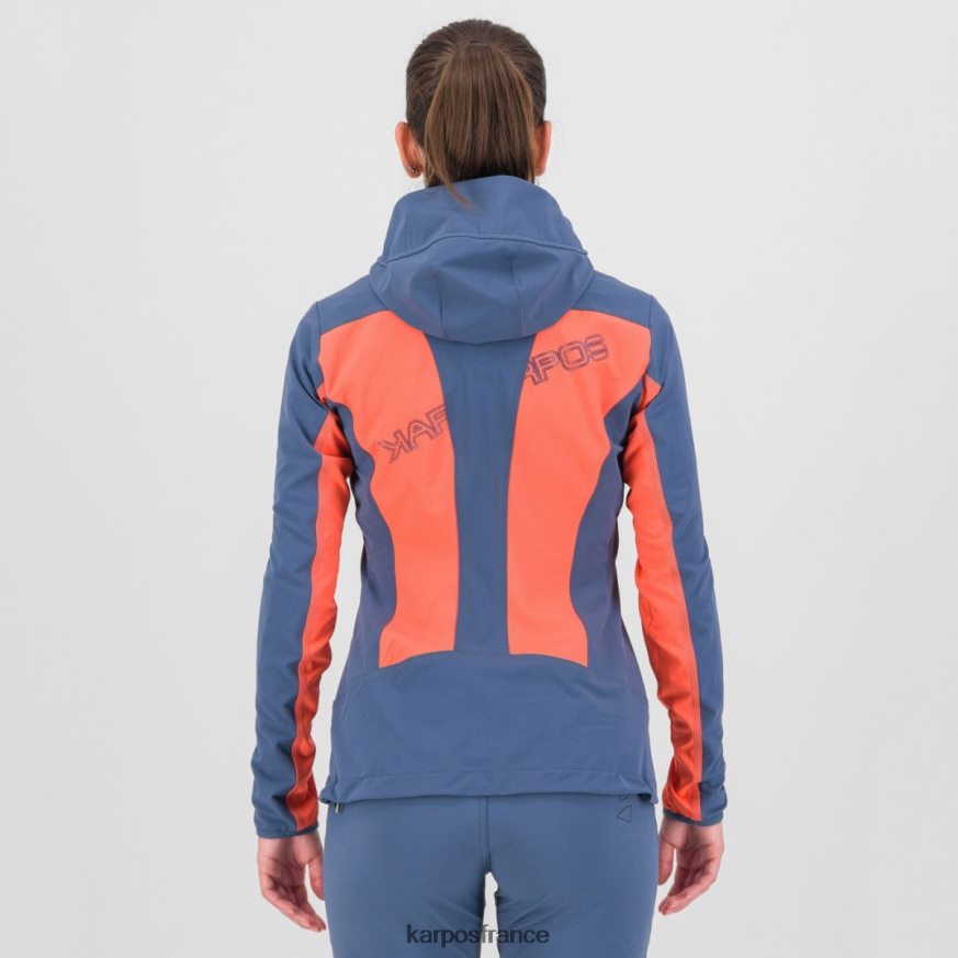 femmes Karpos corail chaud/indigo vintage parete w veste 28PL681097