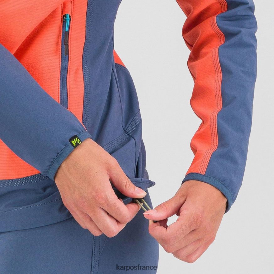 femmes Karpos corail chaud/indigo vintage parete w veste 28PL681097