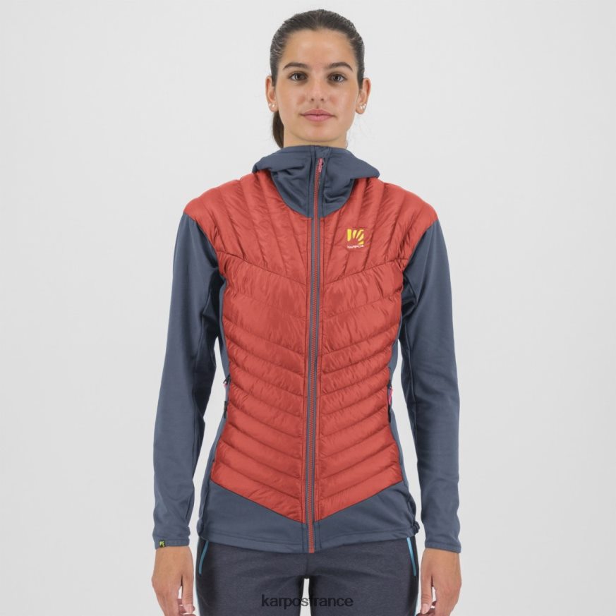 femmes Karpos corail chaud/indigo vintage veste sass de mura 28PL681038