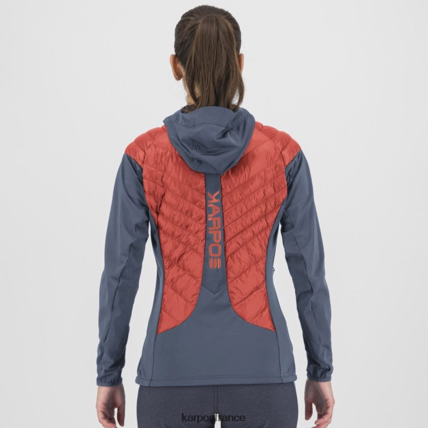 femmes Karpos corail chaud/indigo vintage veste sass de mura 28PL681038