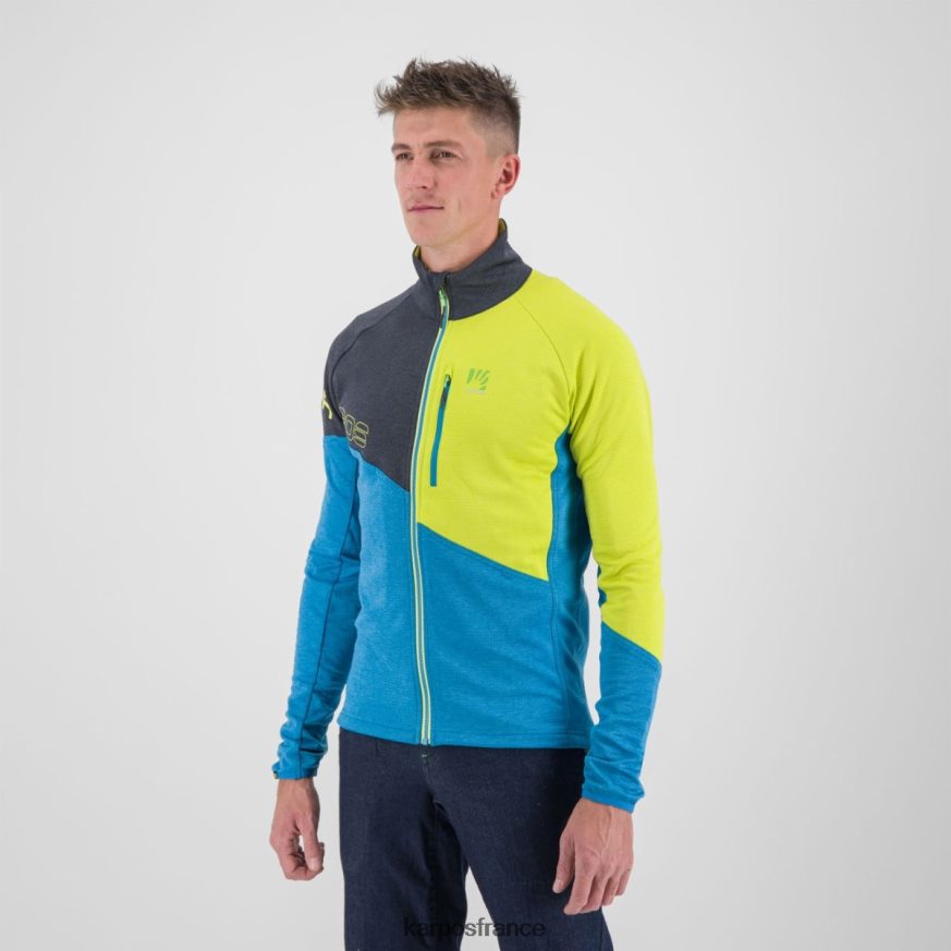 Hommes Karpos bijou bleu/noir/soufre polaire val alto entièrement zippée 28PL68254
