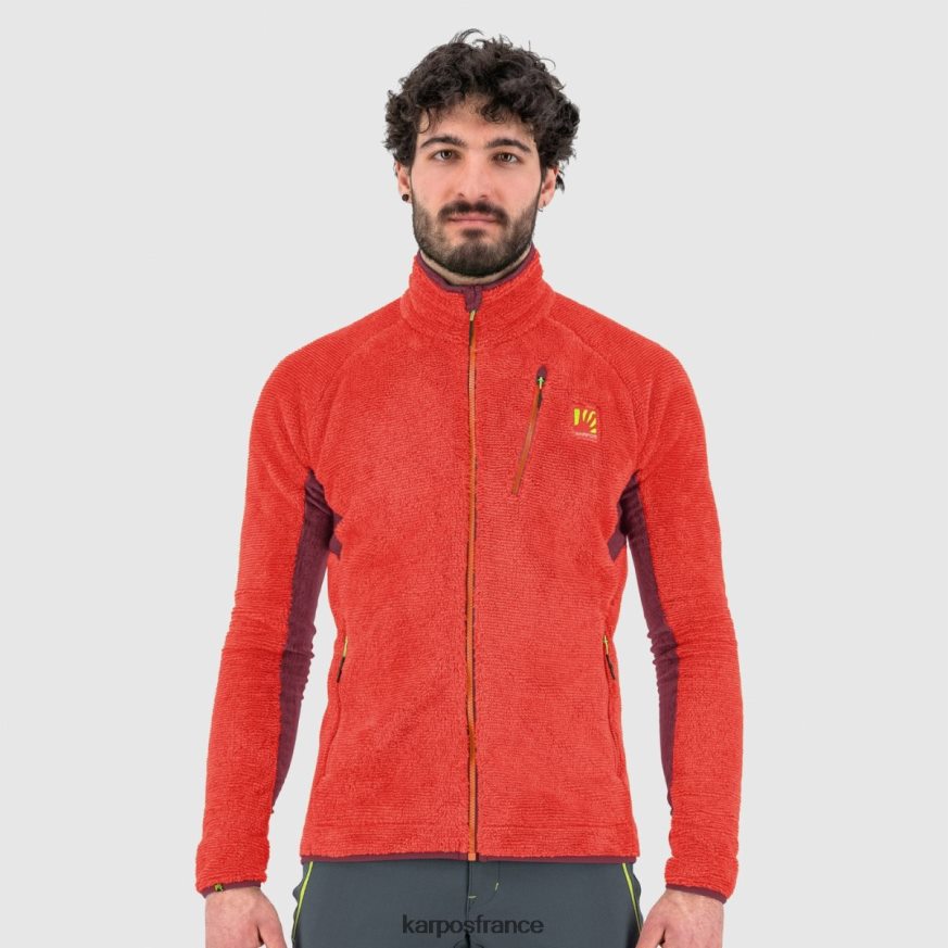 Hommes Karpos grenadine/rouge vélo toison de sommet 28PL68193