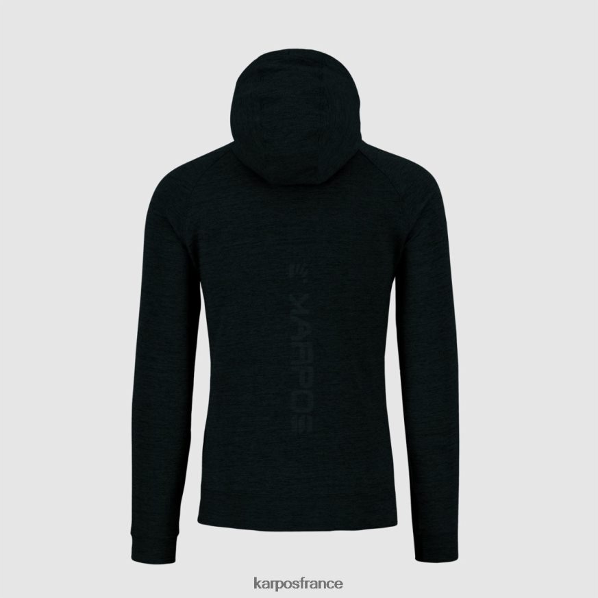 Hommes Karpos mélange noir sweat à capuche zippé easyfrizz 28PL68182