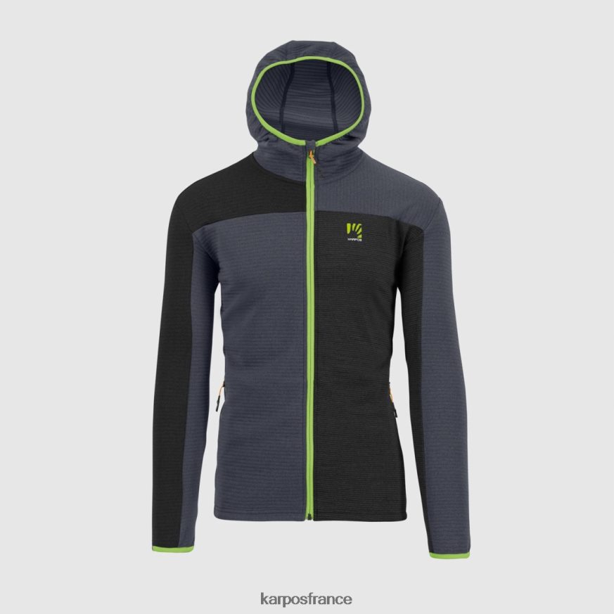 Hommes Karpos noir/bleu ombre/vert jasmin polaire nuvolau 28PL68236