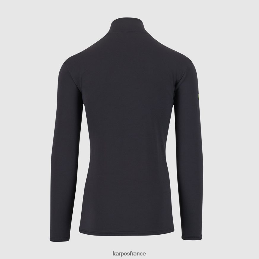 Hommes Karpos noir demi-zip en polaire glacée 28PL68269