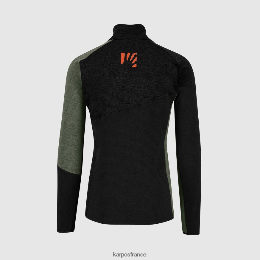 Hommes Karpos noir/sable noir/thym polaire demi-zippée federa 28PL68265