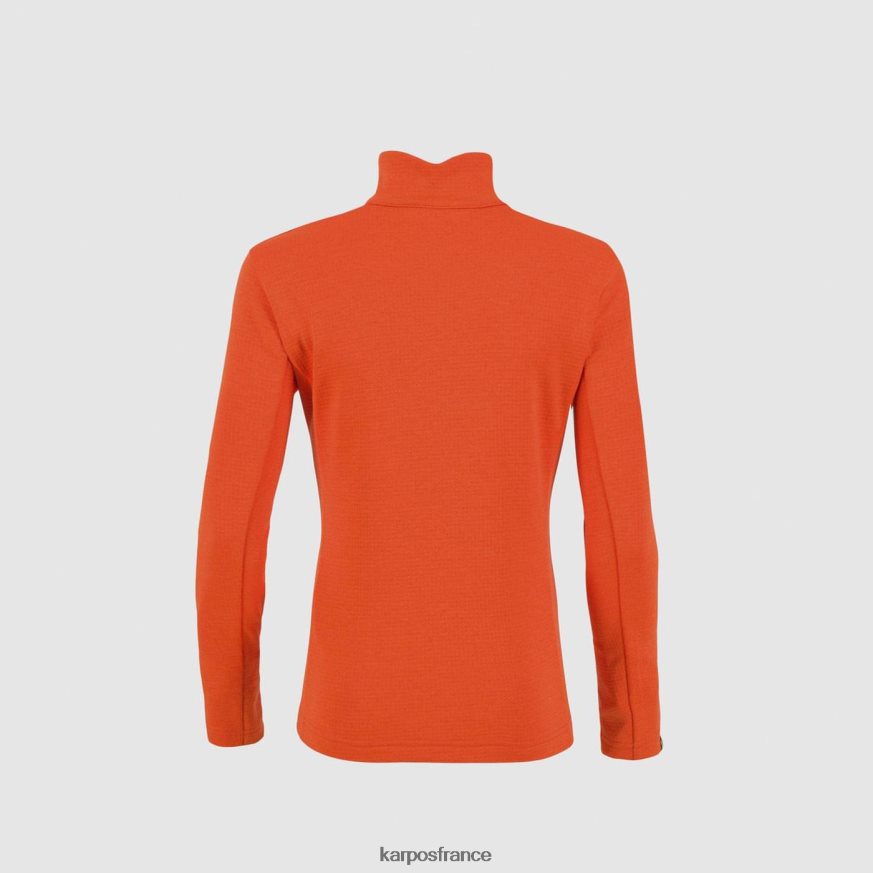 Hommes Karpos orange épicée polaire demi-zip pizzocco kid 28PL68270