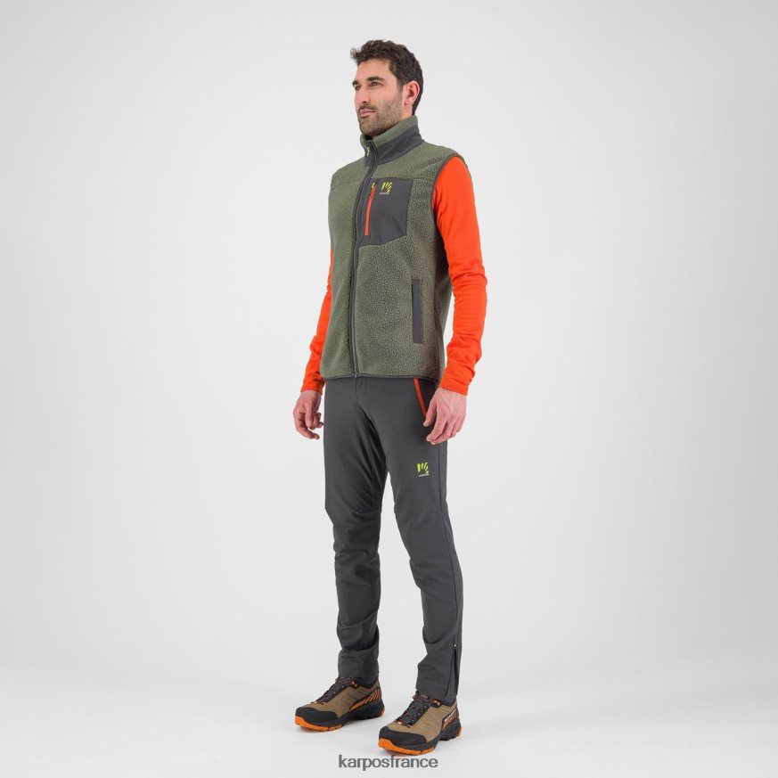 Hommes Karpos thym/sable noir gilet polaire des années 80 28PL68151