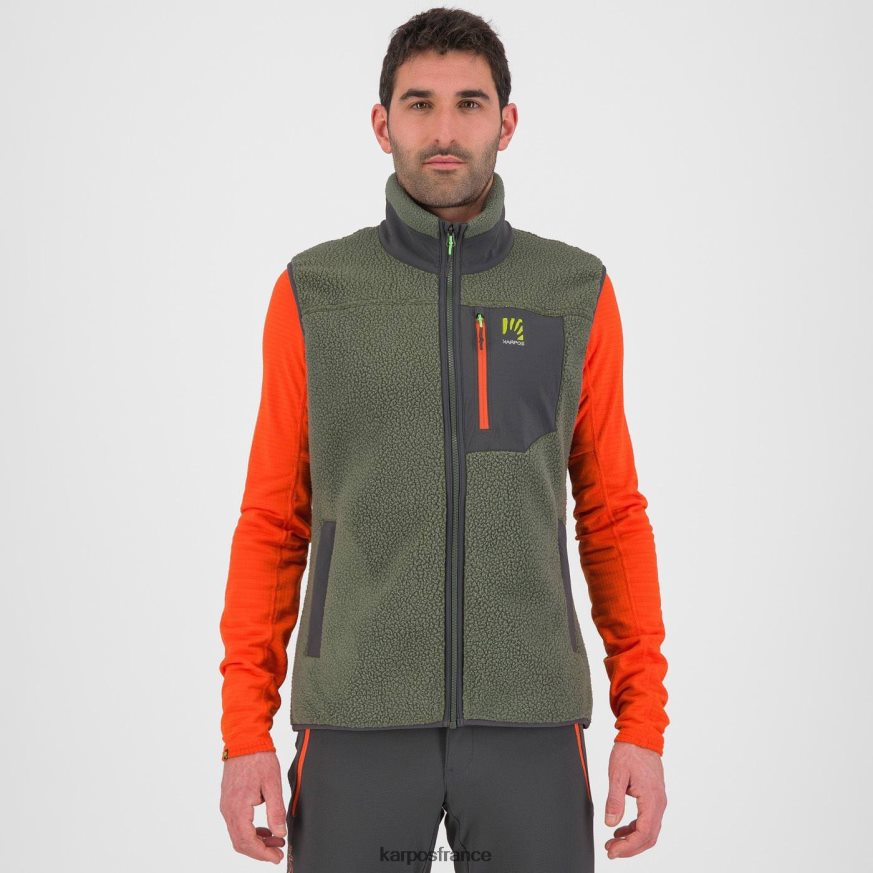 Hommes Karpos thym/sable noir gilet polaire des années 80 28PL68151