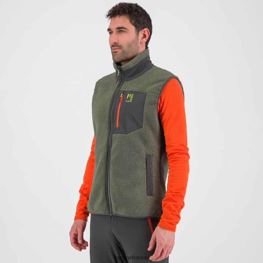 Hommes Karpos thym/sable noir gilet polaire des années 80 28PL68151