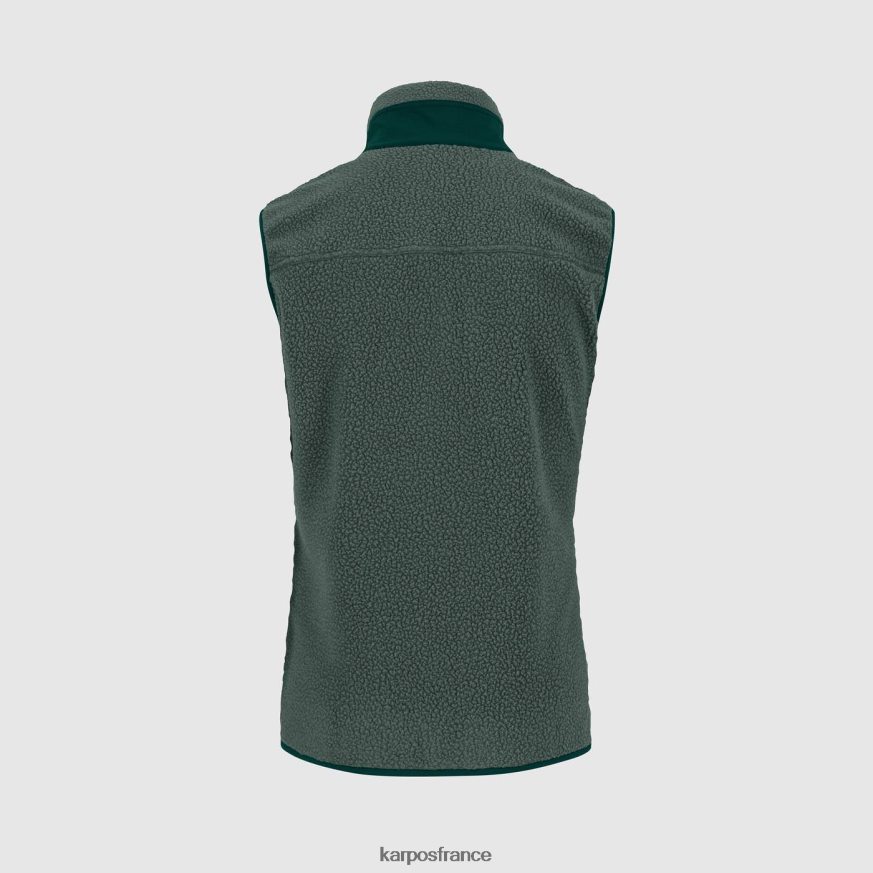 Hommes Karpos vert jungle/forêt gilet polaire des années 80 28PL68152