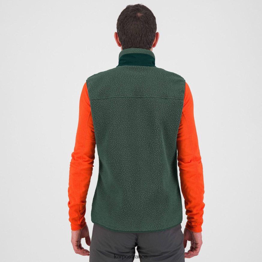 Hommes Karpos vert jungle/forêt gilet polaire des années 80 28PL68152
