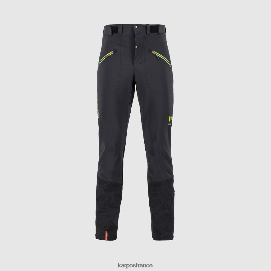 Hommes Karpos noir vert fluo pantalon d'alpinisme k-performance 28PL68460
