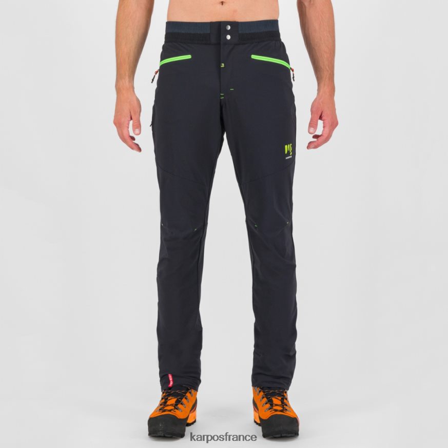 Hommes Karpos noir/vert jasmin pantalon d'escalade k-performance 28PL68502
