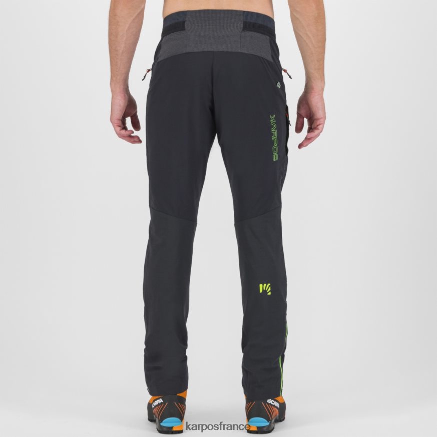 Hommes Karpos noir/vert jasmin pantalon d'escalade k-performance 28PL68502