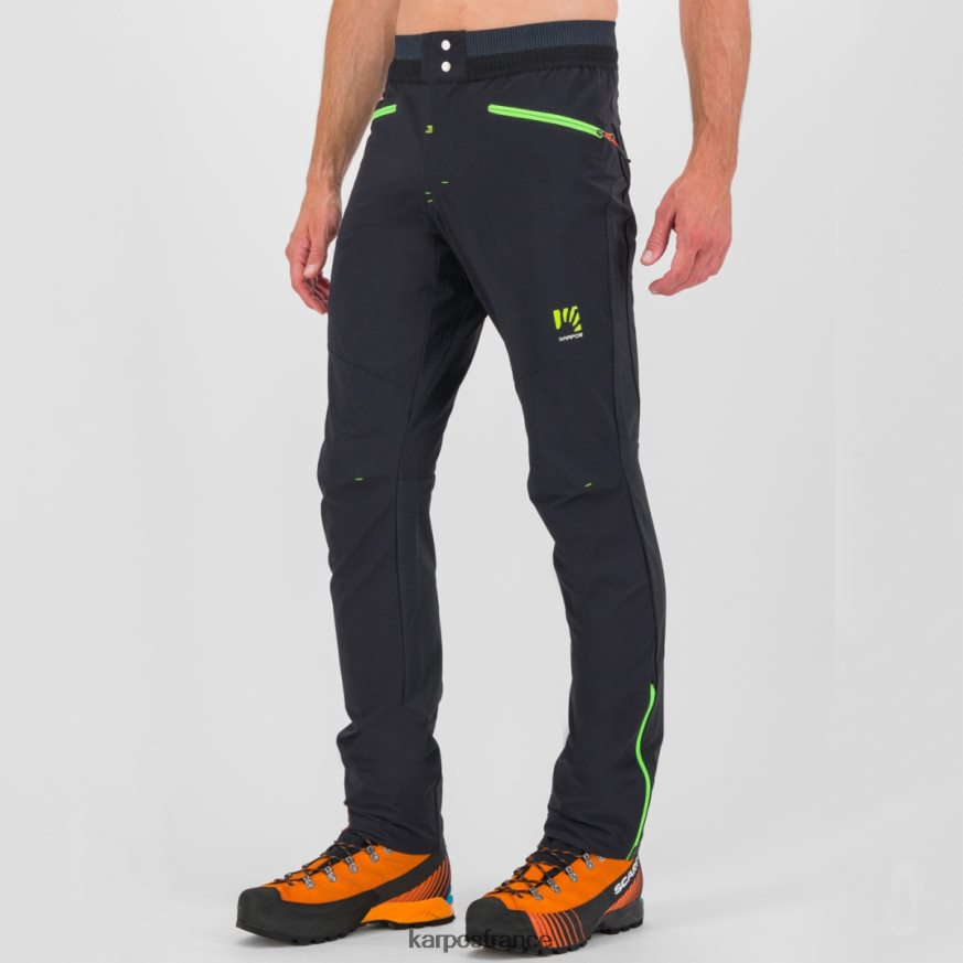 Hommes Karpos noir/vert jasmin pantalon d'escalade k-performance 28PL68502