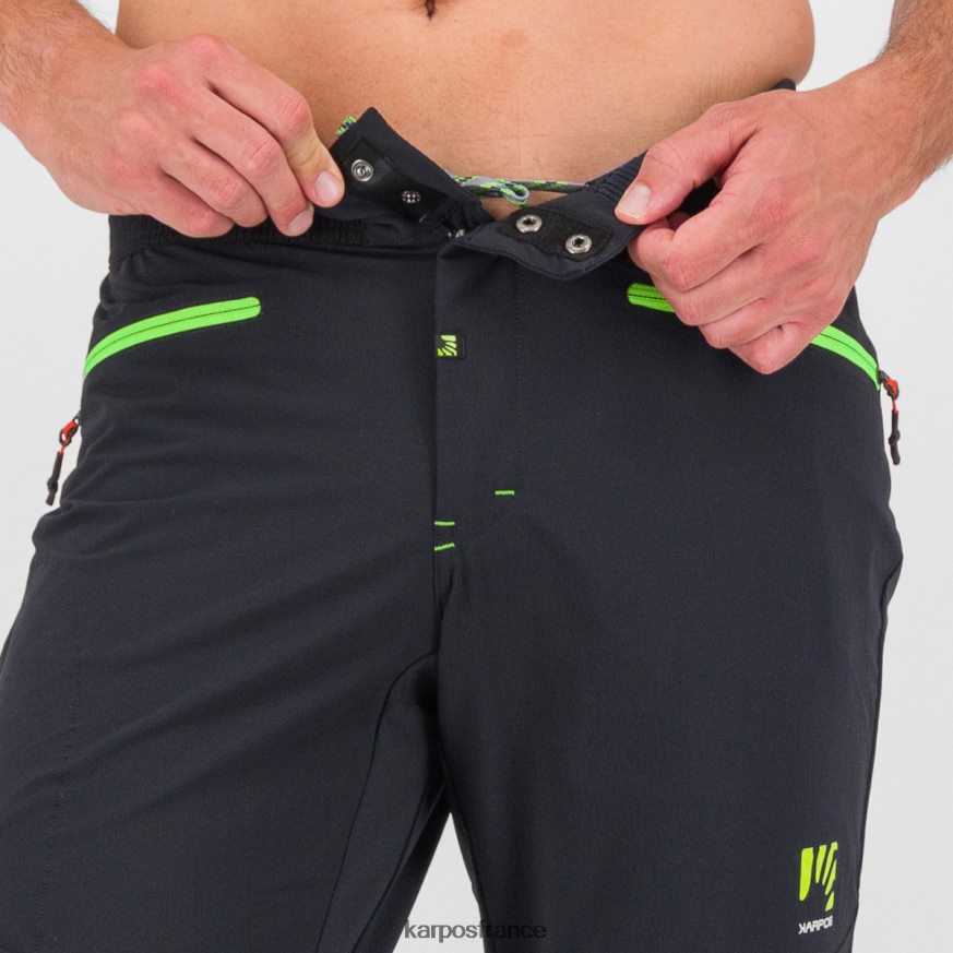 Hommes Karpos noir/vert jasmin pantalon d'escalade k-performance 28PL68502