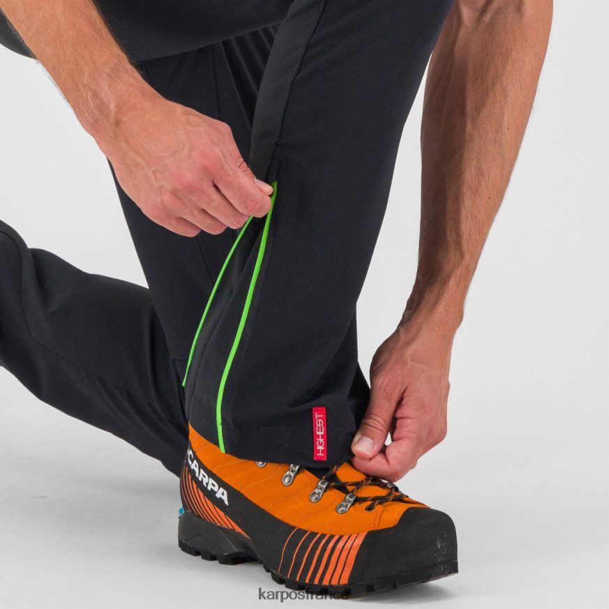 Hommes Karpos noir/vert jasmin pantalon d'escalade k-performance 28PL68502