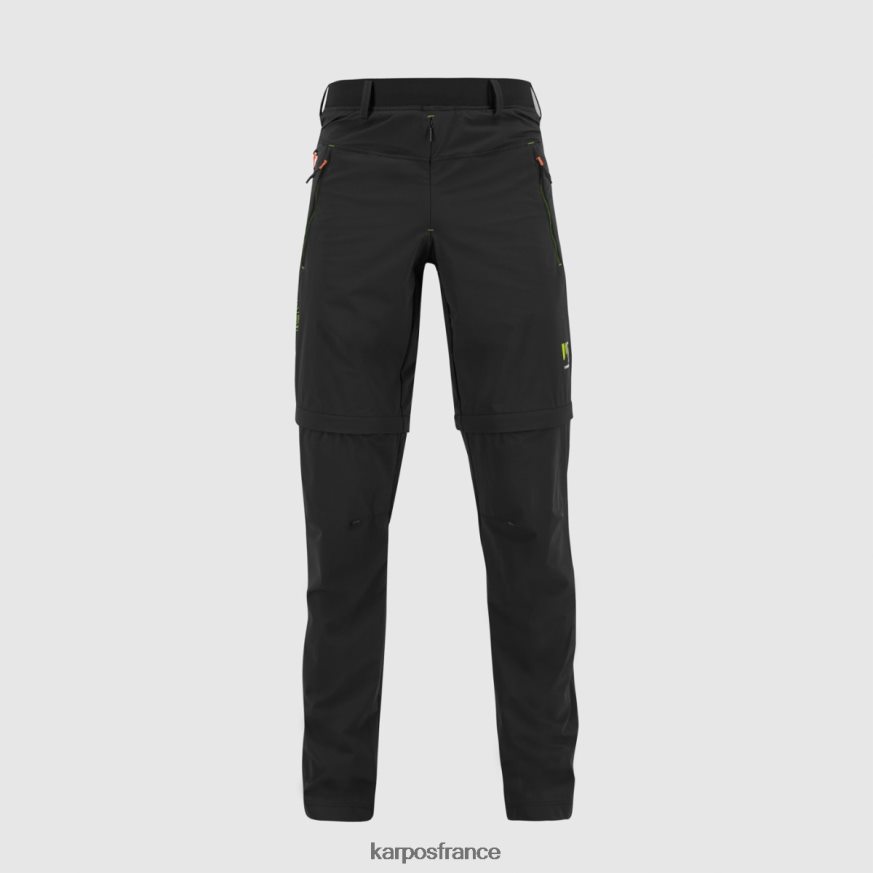 Hommes Karpos noir/vert jasmin tre cime pantalon zippé 28PL68611