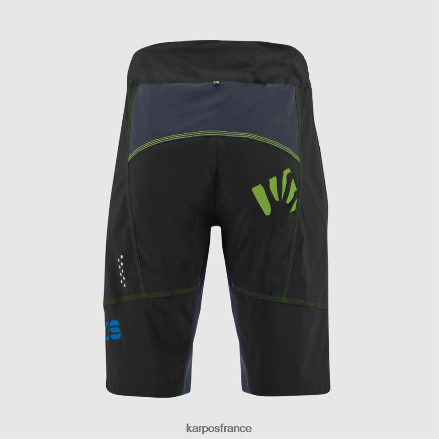 Hommes Karpos noir/bleu ombre/vert fluo short balistique evo 28PL68674