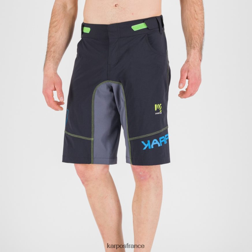 Hommes Karpos noir/bleu ombre/vert fluo short balistique evo 28PL68674