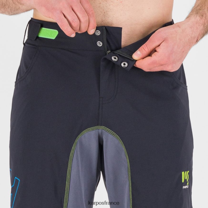 Hommes Karpos noir/bleu ombre/vert fluo short balistique evo 28PL68674