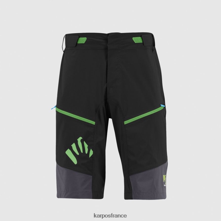 Hommes Karpos noir/gris foncé/vert fluo short ample rapide 28PL68631