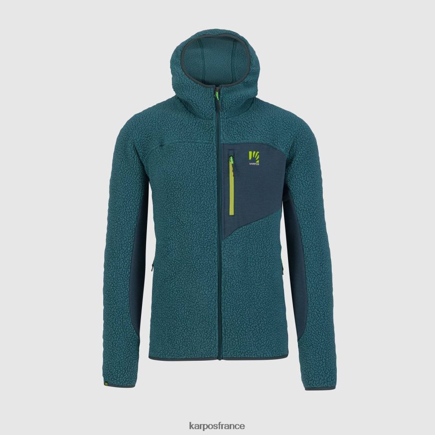 Hommes Karpos baume/forêt Polaire à capuche des années 80 28PL68169