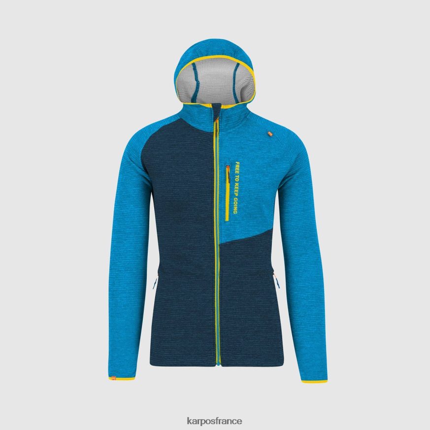 Hommes Karpos minuit/bleu diva sweat à capuche zippé camoscio 28PL68179
