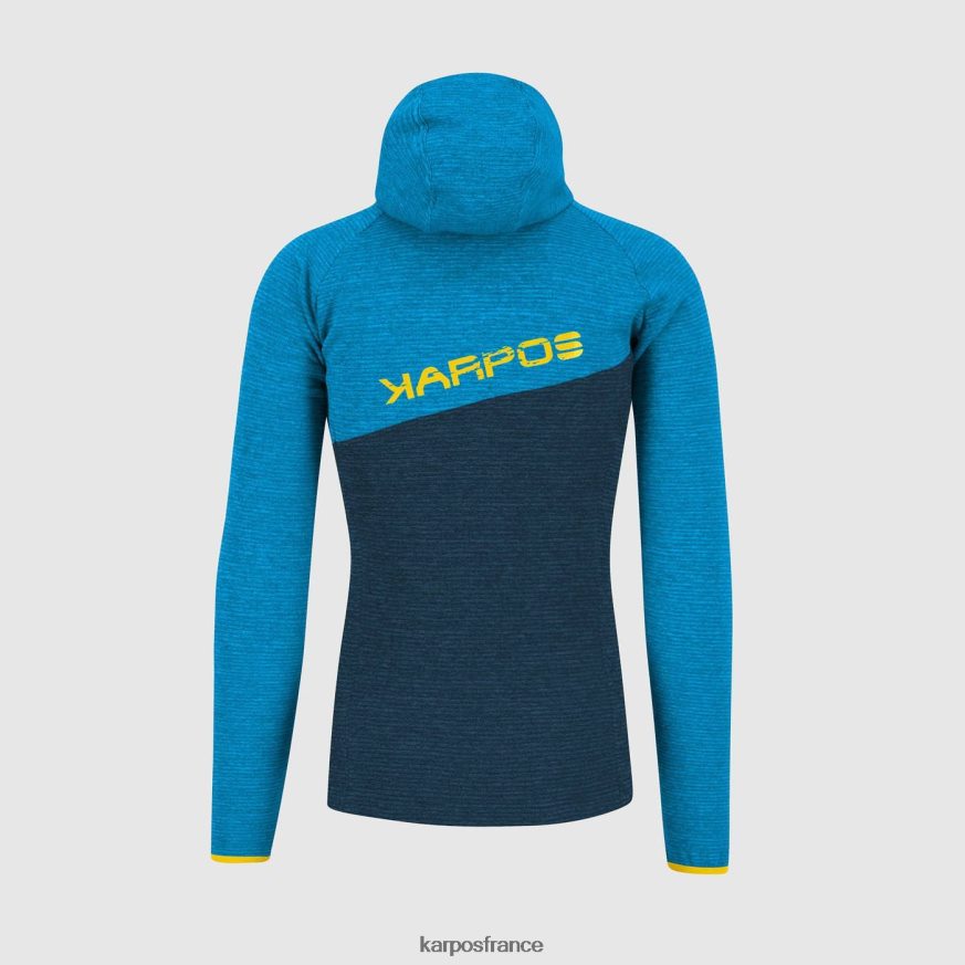 Hommes Karpos minuit/bleu diva sweat à capuche zippé camoscio 28PL68179