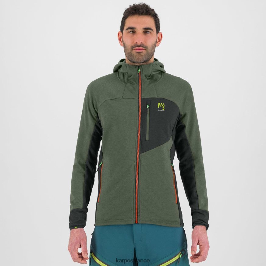 Hommes Karpos thym/sable noir polaire à capuche mezzodi 28PL68206