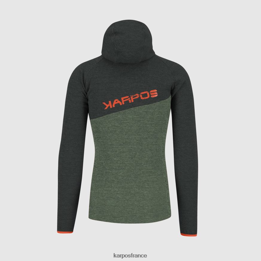 Hommes Karpos thym/sable noir sweat à capuche zippé camoscio 28PL68178