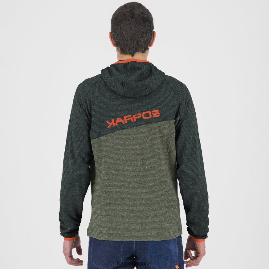 Hommes Karpos thym/sable noir sweat à capuche zippé camoscio 28PL68178