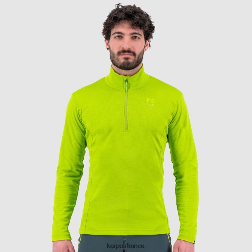Hommes Karpos vert citron pizzocco demi-zip 28PL68283