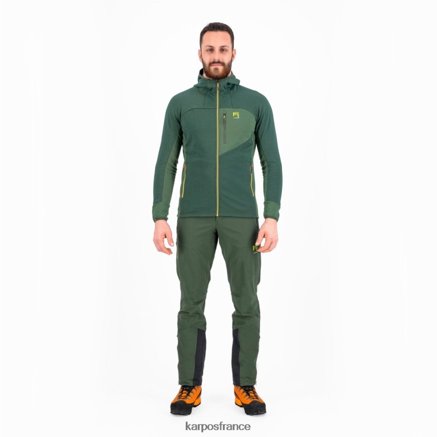 Hommes Karpos vert jungle/pin fumé polaire à capuche mezzodi 28PL68205