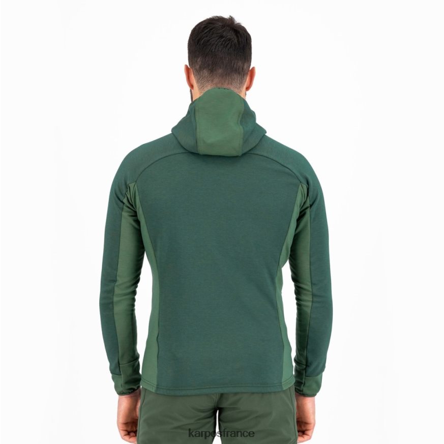 Hommes Karpos vert jungle/pin fumé polaire à capuche mezzodi 28PL68205
