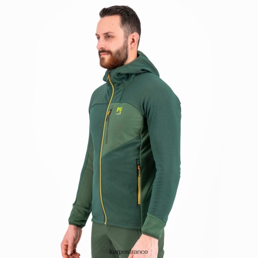 Hommes Karpos vert jungle/pin fumé polaire à capuche mezzodi 28PL68205