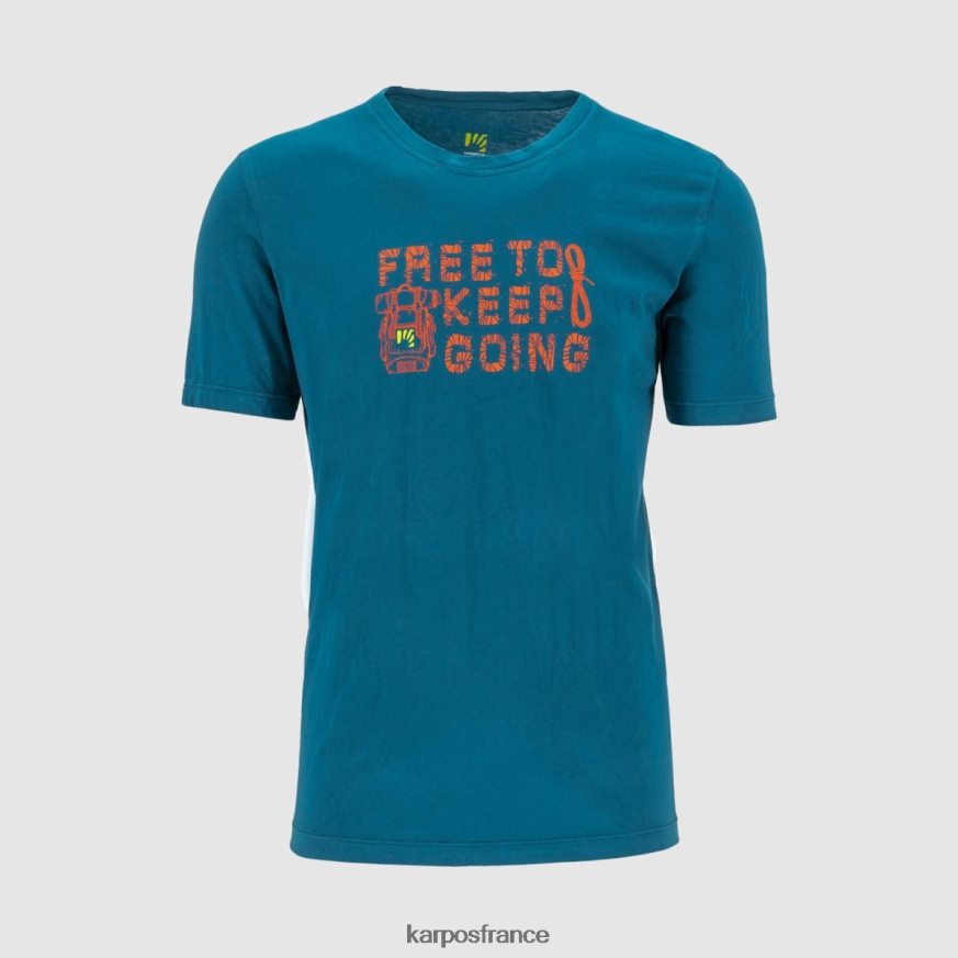 Hommes Karpos bleu marocain t-shirt crocus 28PL68402