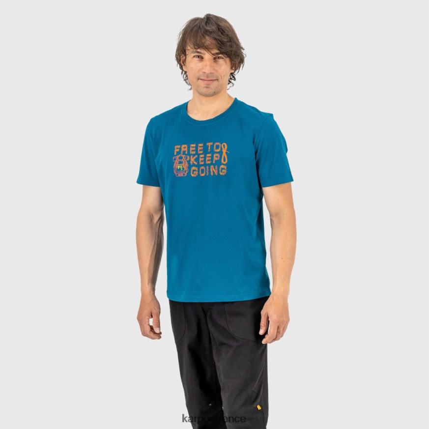 Hommes Karpos bleu marocain t-shirt crocus 28PL68402