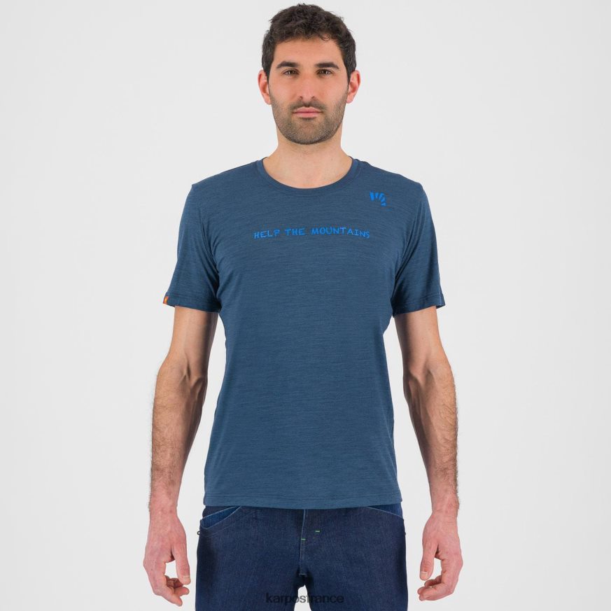 Hommes Karpos minuit/bleu diva t-shirt mérinos vanoi 28PL68331