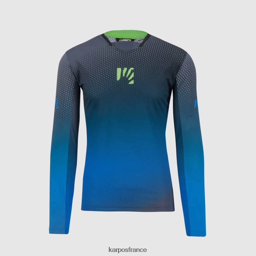 Hommes Karpos noir/indigo b./vert fluo maillot val di dentro ls 28PL68322