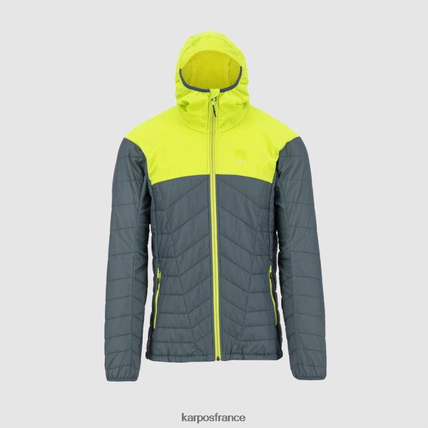 Hommes Karpos ardoise foncé/vert citron veste lyskamm evo 28PL6833