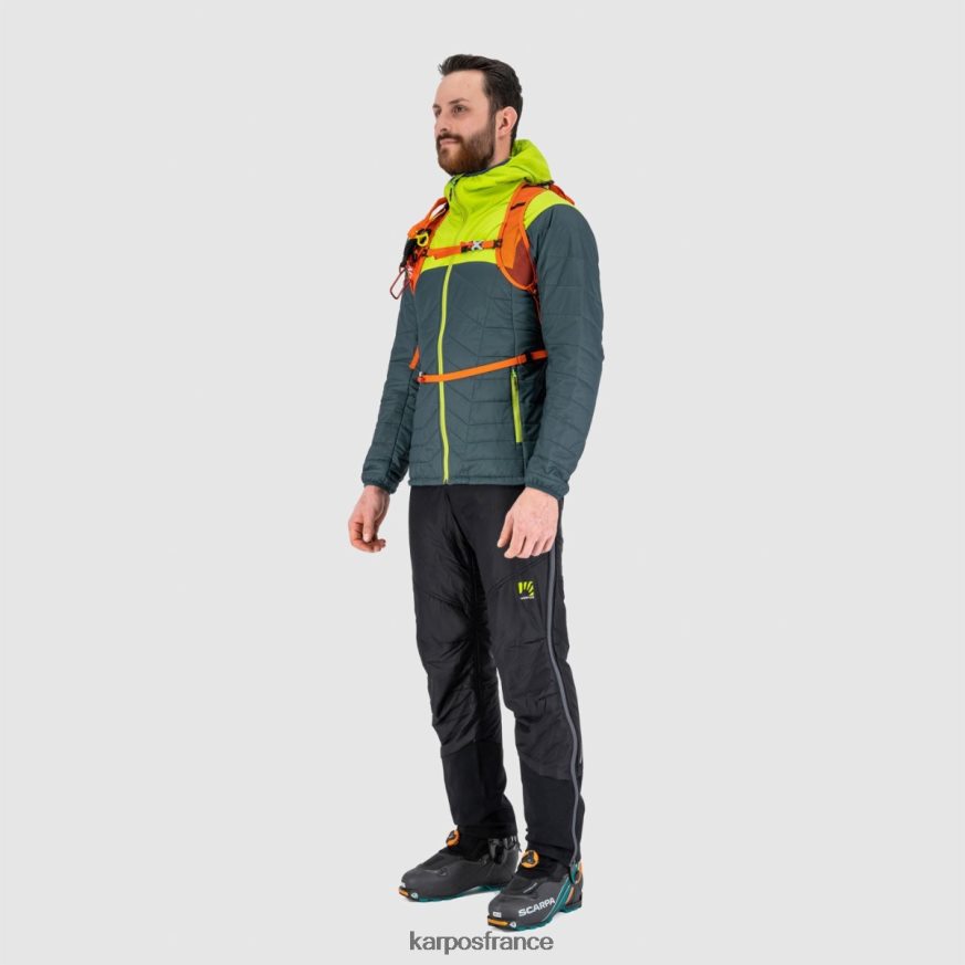 Hommes Karpos ardoise foncé/vert citron veste lyskamm evo 28PL6833
