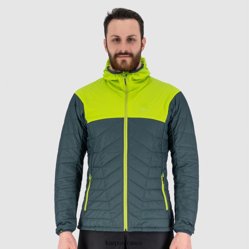 Hommes Karpos ardoise foncé/vert citron veste lyskamm evo 28PL6833