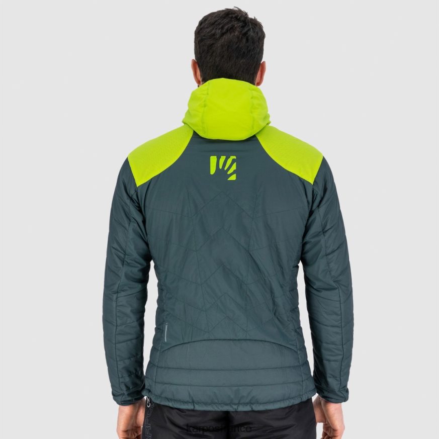 Hommes Karpos ardoise foncé/vert citron veste lyskamm evo 28PL6833