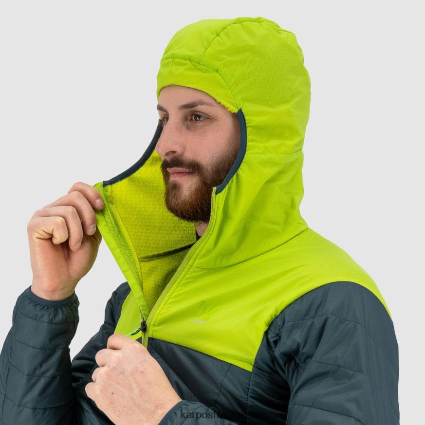 Hommes Karpos ardoise foncé/vert citron veste lyskamm evo 28PL6833