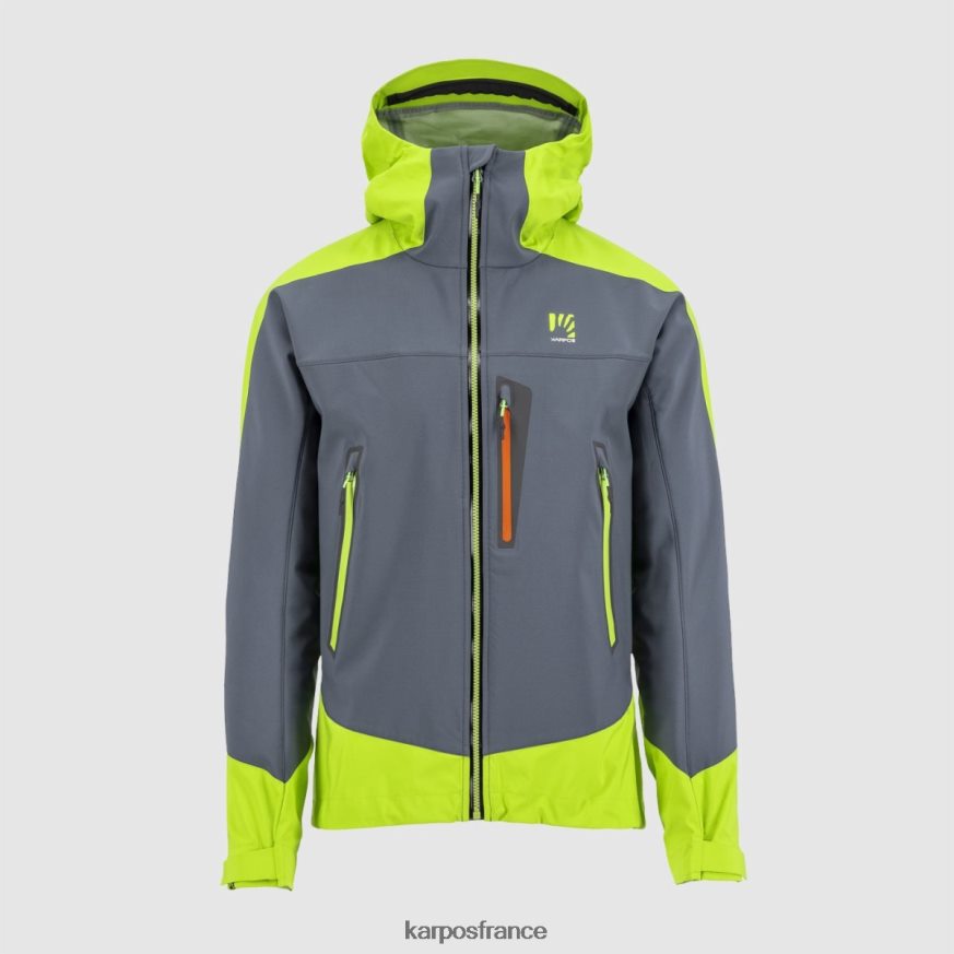 Hommes Karpos ardoise foncé/vert citron veste marmolada 28PL6844