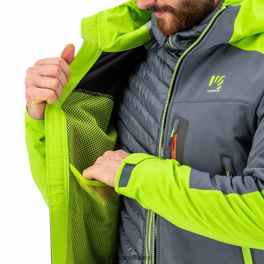 Hommes Karpos ardoise foncé/vert citron veste marmolada 28PL6844
