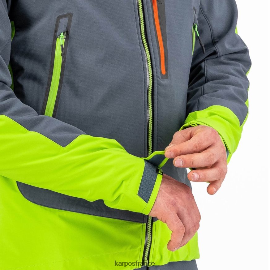 Hommes Karpos ardoise foncé/vert citron veste marmolada 28PL6844