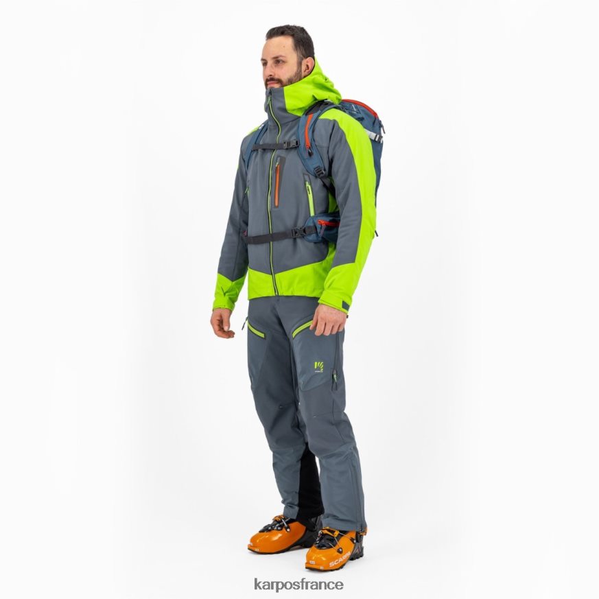 Hommes Karpos ardoise foncé/vert citron veste marmolada 28PL6844